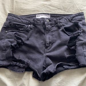 RSQ ripped black/grey jean shorts